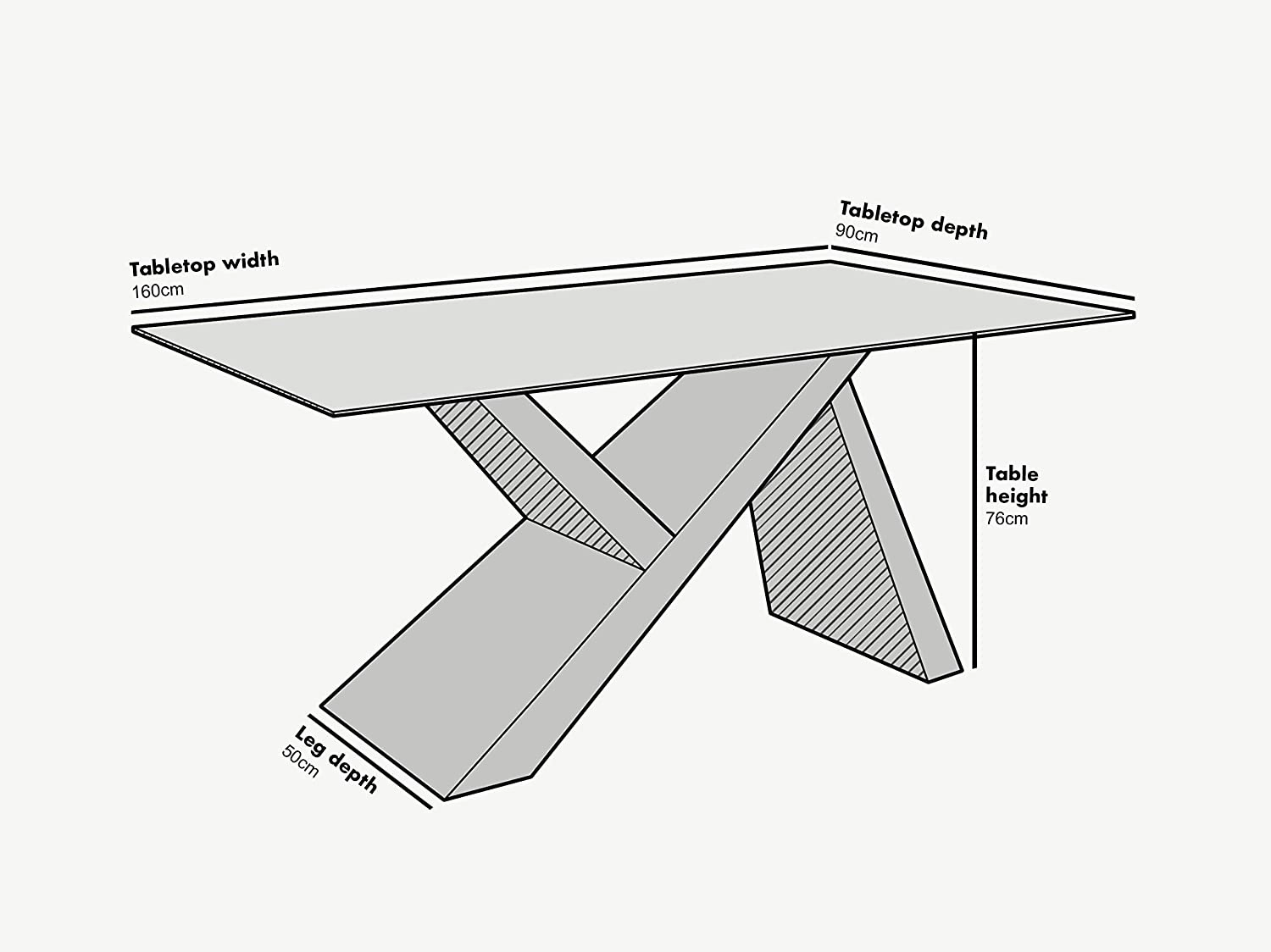 Orillia Oak Effect 160 cm Dining Table  with White Top