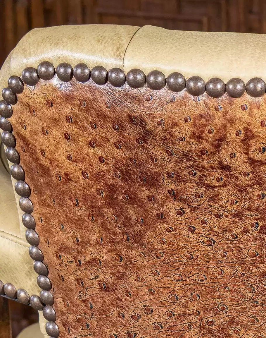 Ostrich Tufted Leather Bar Chair