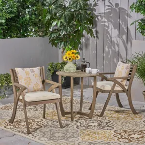Outdoor 2-Seater Acacia Wood Bistro Set - NH767503 patio chairs, outdoor seating