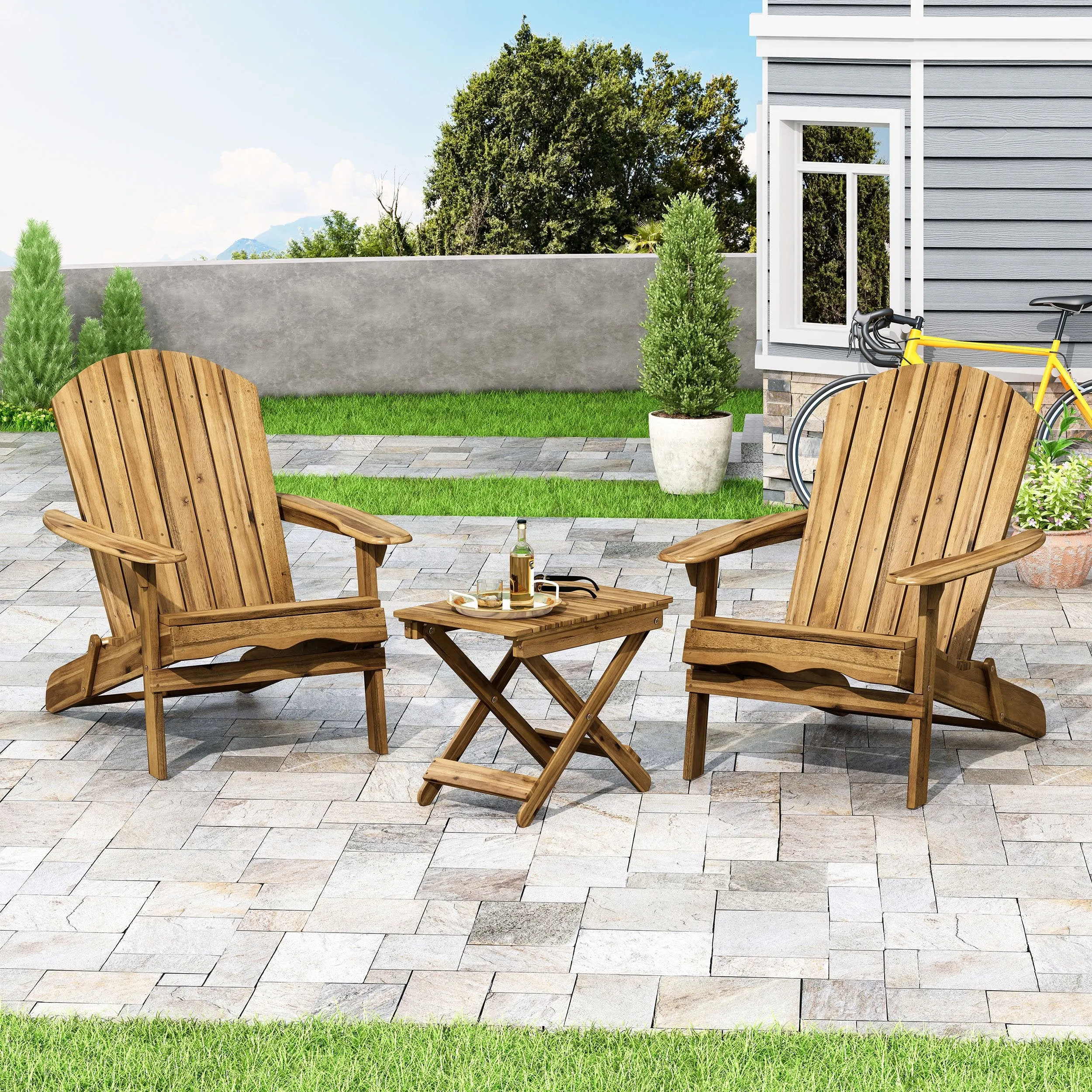 Outdoor 2 Seater Acacia Wood Chat Set - NH500313 clothes rack, garment rack