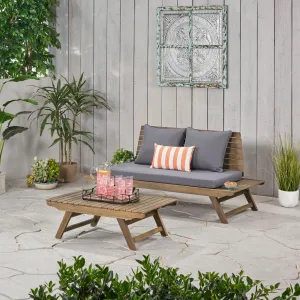Outdoor 2 Seater Acacia Wood Loveseat and Coffee Table Set - NH856903 clothes rack, garment rack