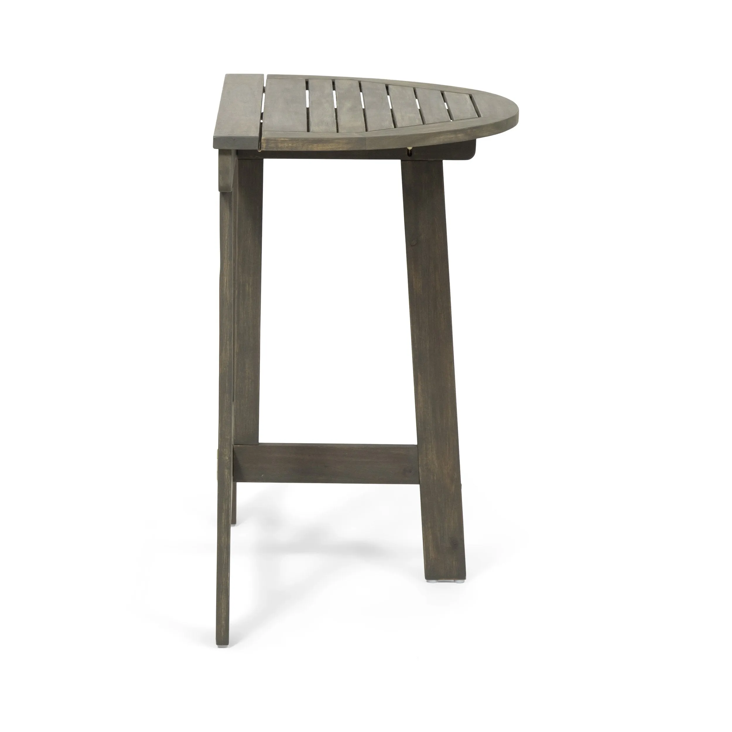 Outdoor 2 Seater Half-Round Wood and Wicker Bistro Set with Folding Table - NH228903