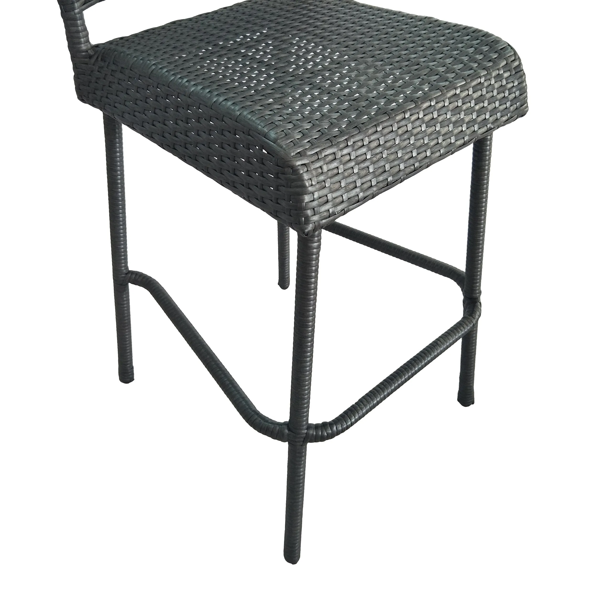 Outdoor 2 Seater Half-Round Wood and Wicker Bistro Set with Folding Table - NH228903