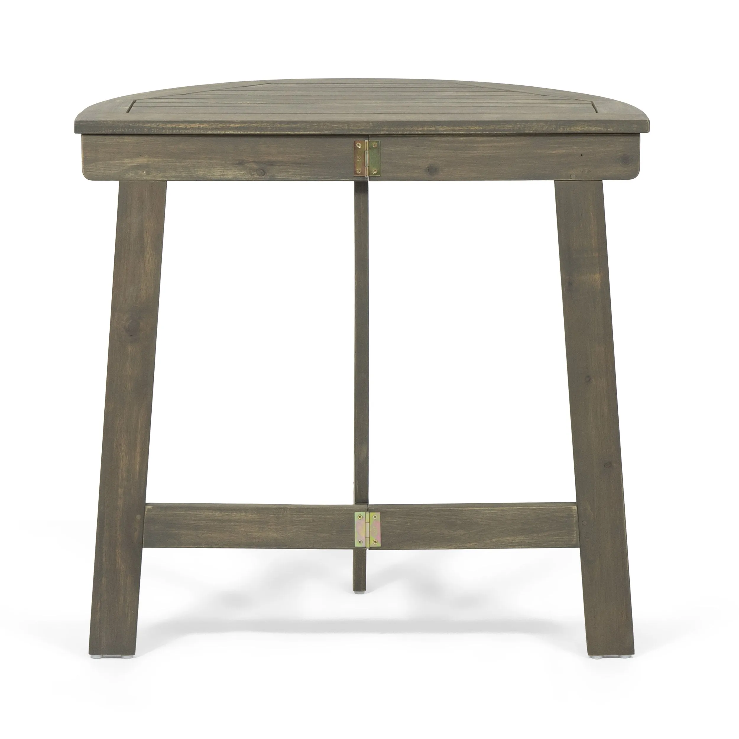 Outdoor 2 Seater Half-Round Wood and Wicker Bistro Set with Folding Table - NH228903