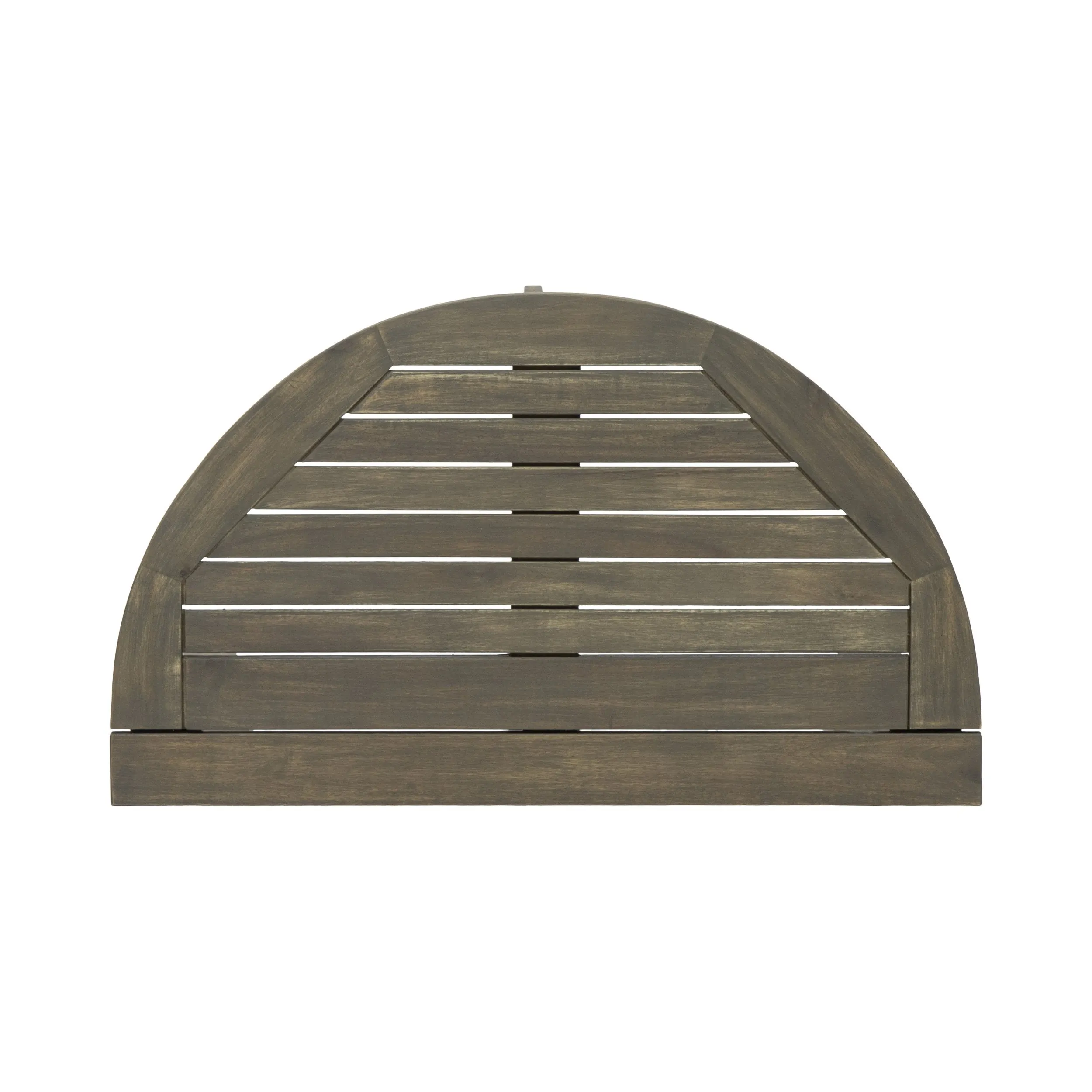 Outdoor 2 Seater Half-Round Wood and Wicker Bistro Set with Folding Table - NH228903