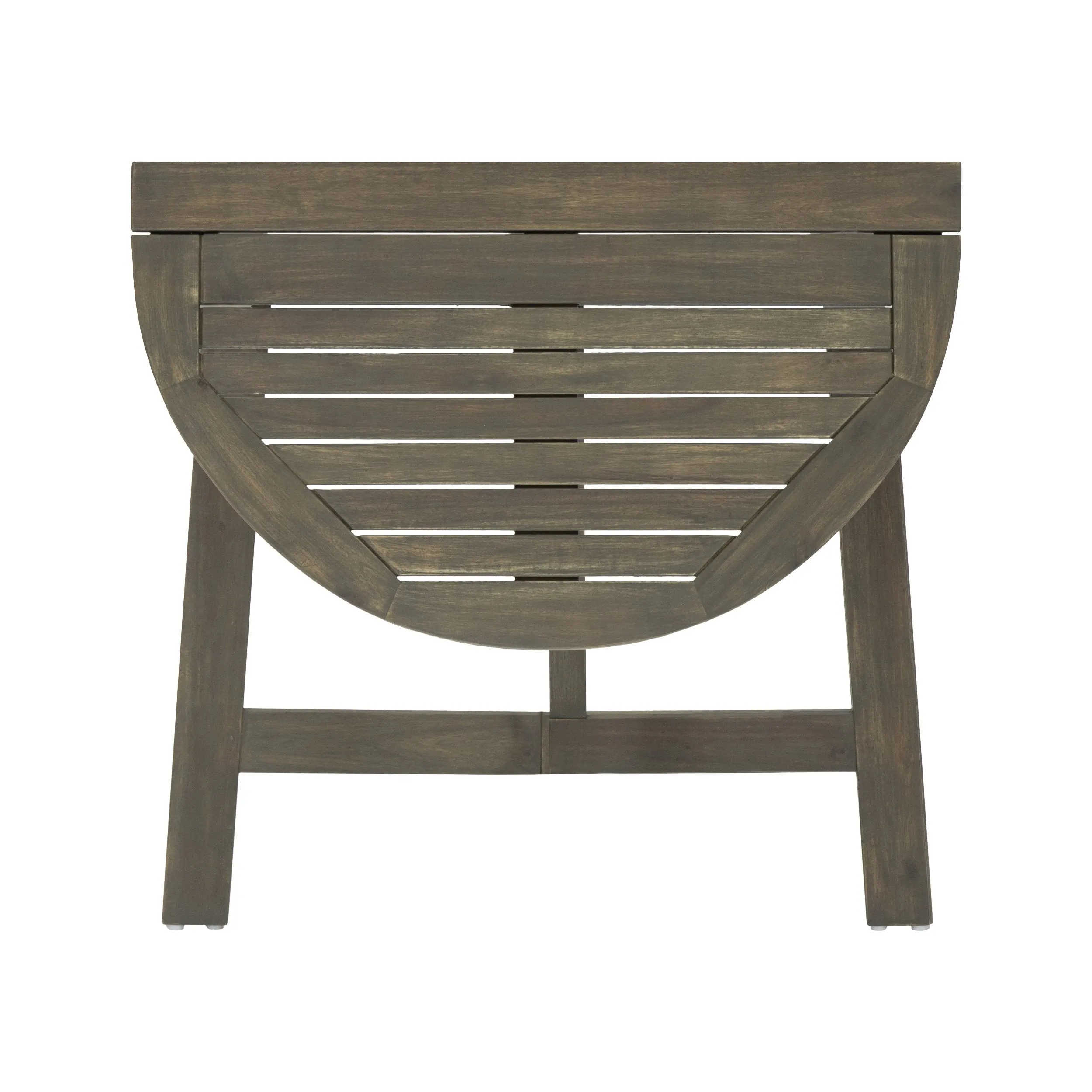 Outdoor 2 Seater Half-Round Wood and Wicker Bistro Set with Folding Table - NH228903