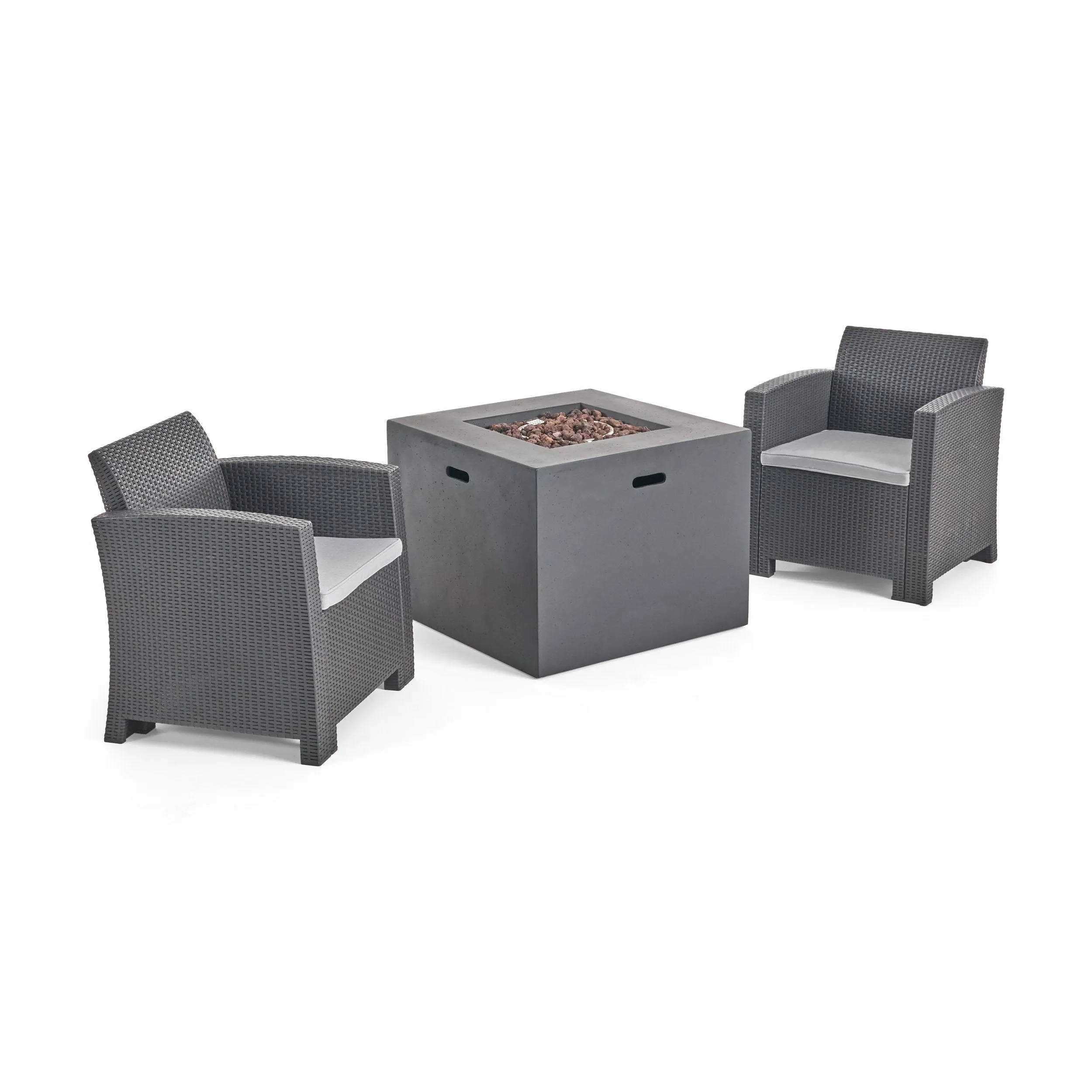 Outdoor 2-Seater Wicker Print Club Chair Chat Set with Propane Fire Pit - NH423603 clothes rack, garment rack