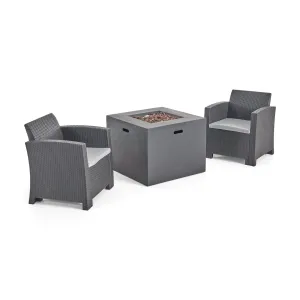 Outdoor 2-Seater Wicker Print Club Chair Chat Set with Propane Fire Pit - NH423603 clothes rack, garment rack