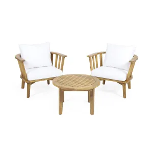 Outdoor 2 Seater Wooden Chat Set with Round Coffee Table - NH371313 clothes rack, garment rack