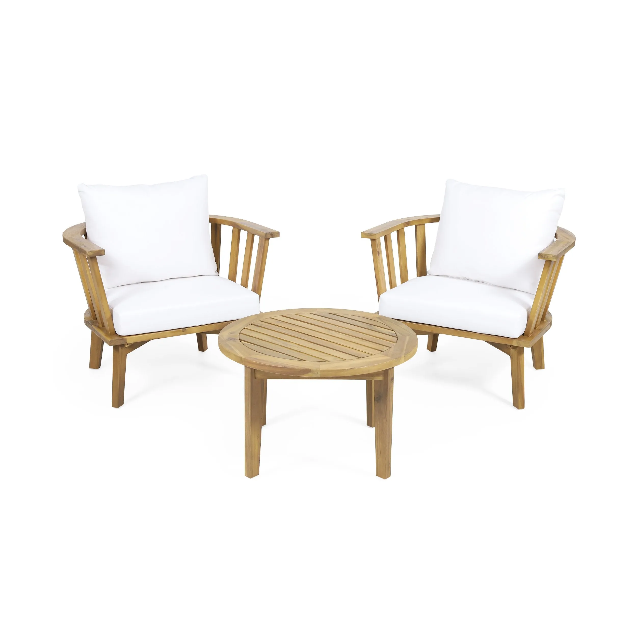Outdoor 2 Seater Wooden Chat Set with Round Coffee Table - NH371313 clothes rack, garment rack