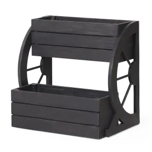 Outdoor 2 Tier Acacia Wood Planter - NH031413 patio chairs, outdoor seating