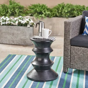 Outdoor 22-inch Light-Weight Concrete Side Table - NH588403 coffee table, accent table