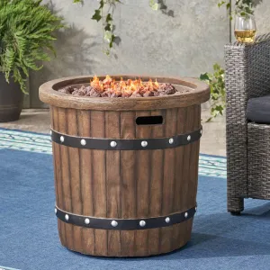 Outdoor 25-inch Light-Weight Concrete Round Fire Pit 40K BTU, Dark Brown - NH584403 floor chair, tatami chair