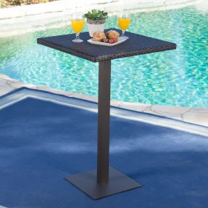 Outdoor 26 Inch Multi-brown Wicker Square Bar Table - NH644203 patio chairs, outdoor seating