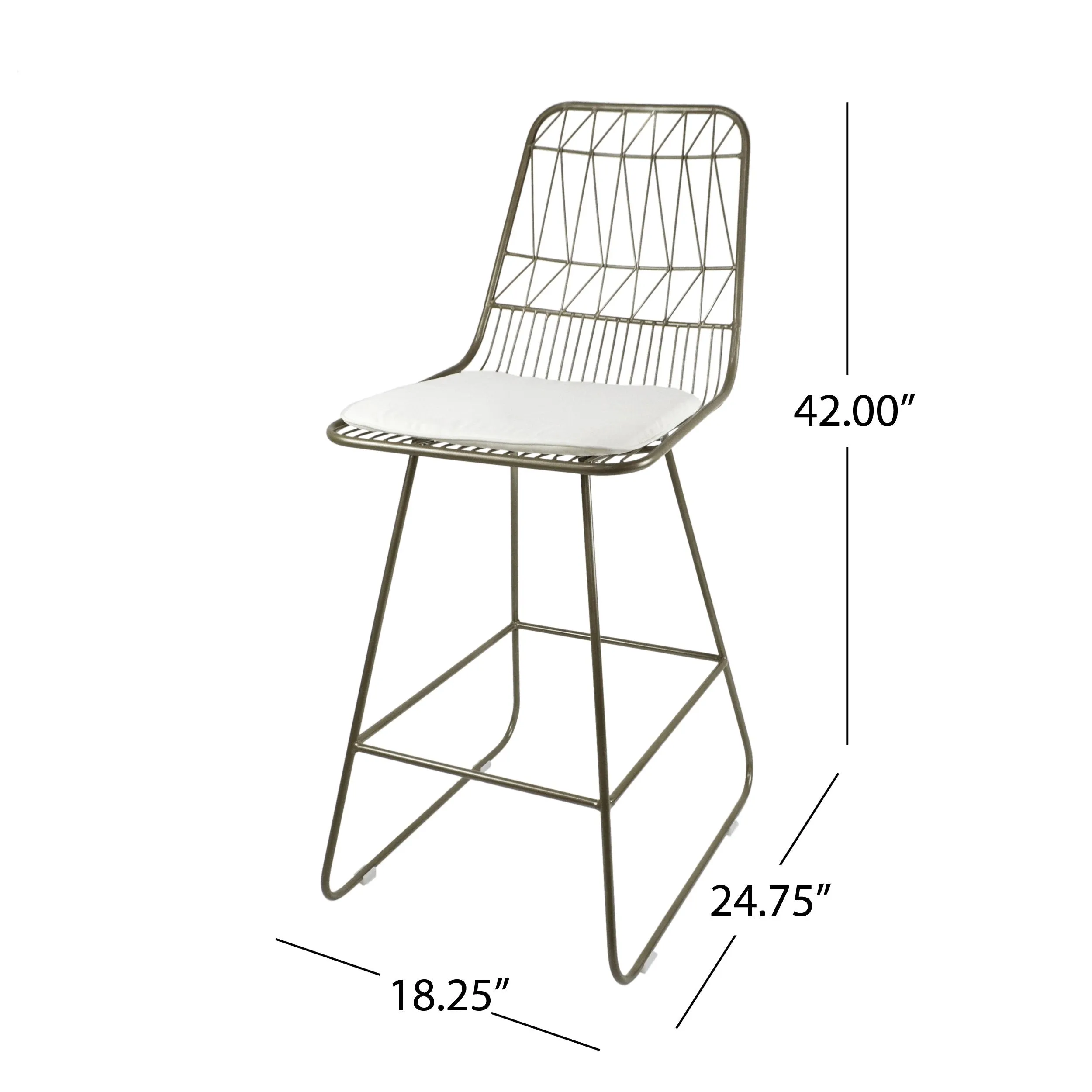 Outdoor 26" Seats Iron Counter Stools with Cushions (Set of 4) - NH806703
