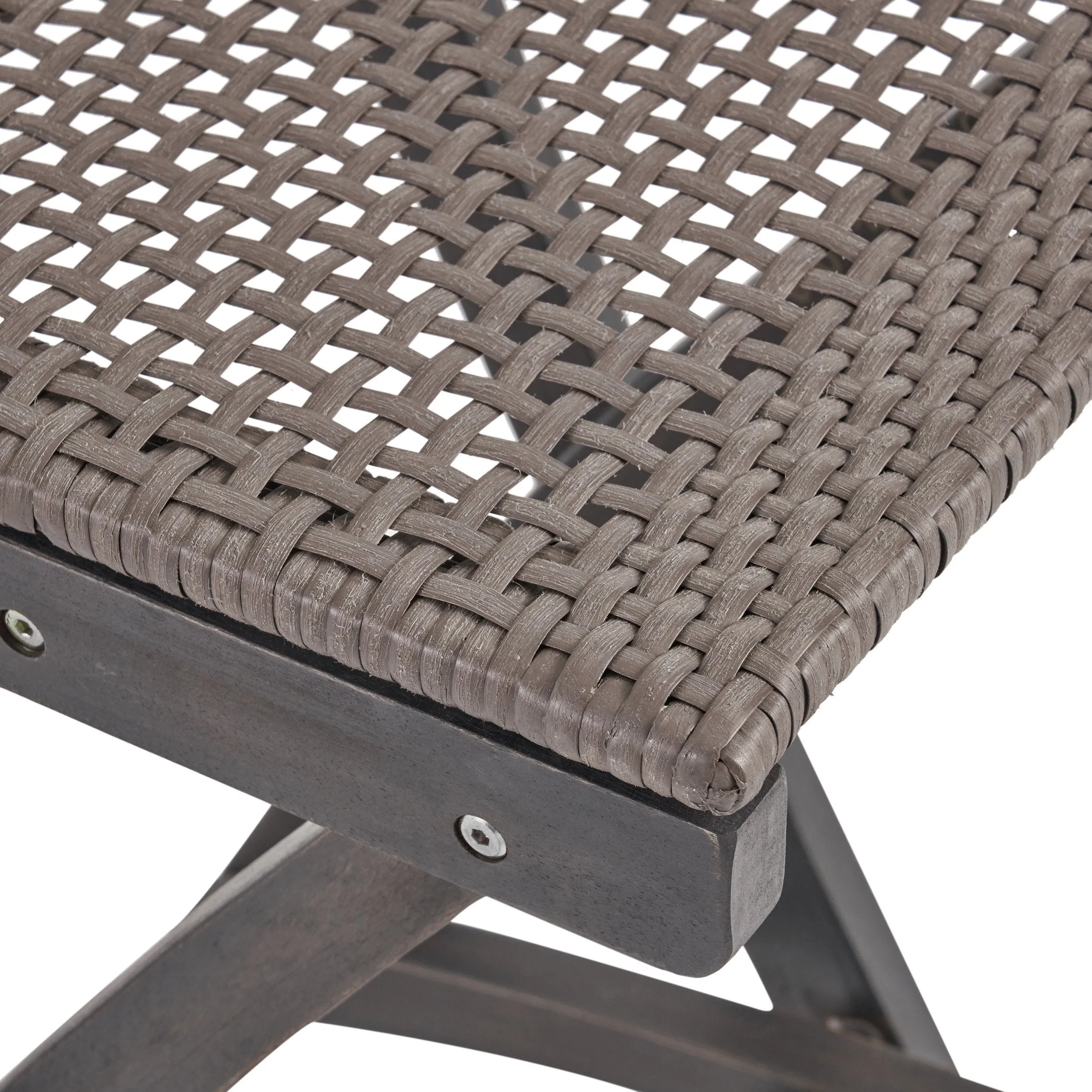 Outdoor 26" Square 5 Piece Wood and Wicker Bar Height Set - NH053903