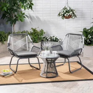 Outdoor 3 Piece Faux Rattan Chat Set - NH332503 clothes rack, garment rack