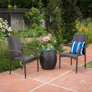 Outdoor 3 Piece Multi-brown Wicker Chat Set - NH311103 patio chairs, outdoor seating