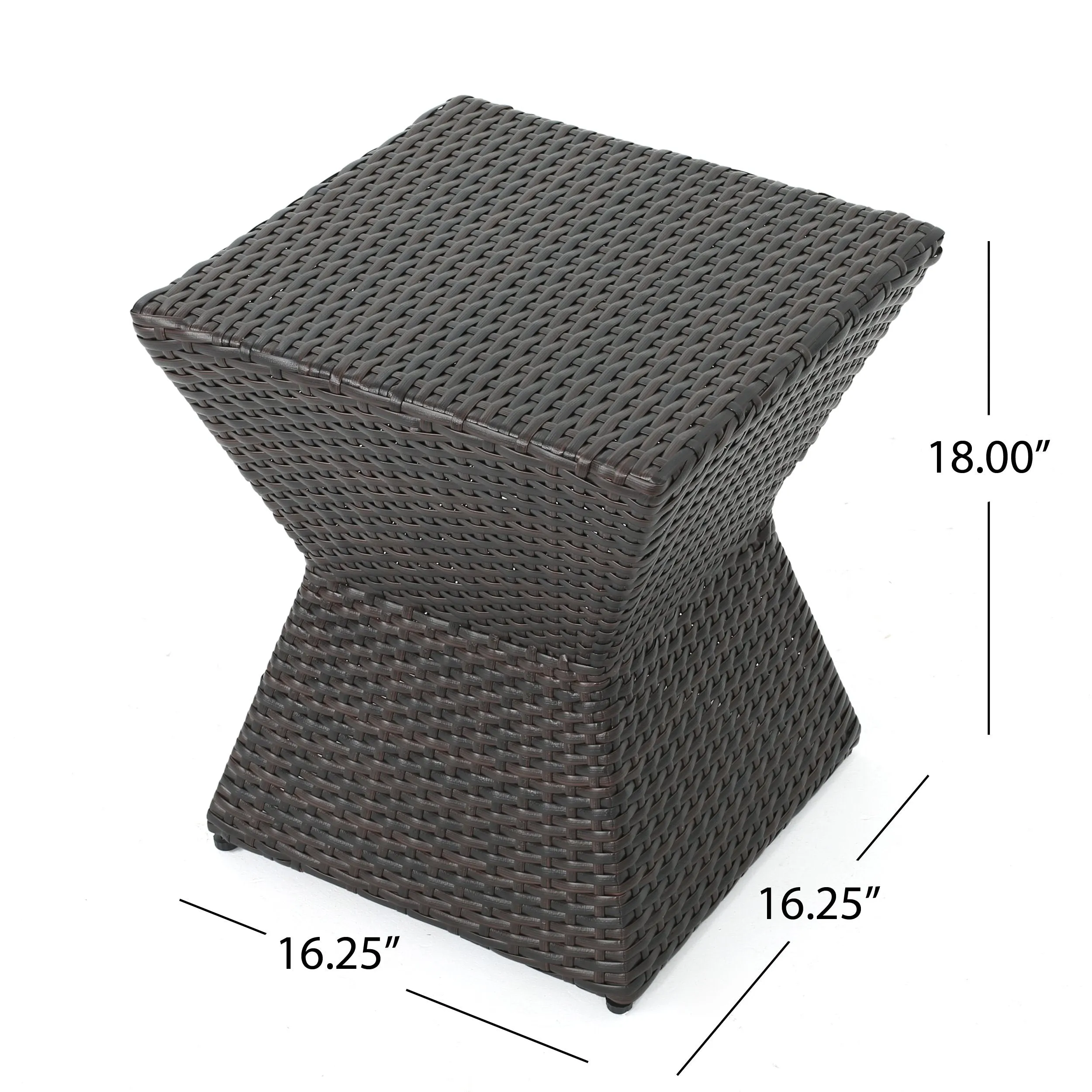 Outdoor 3 Piece Multi-Brown Wicker Chat Set with Stacking Chairs - NH574103