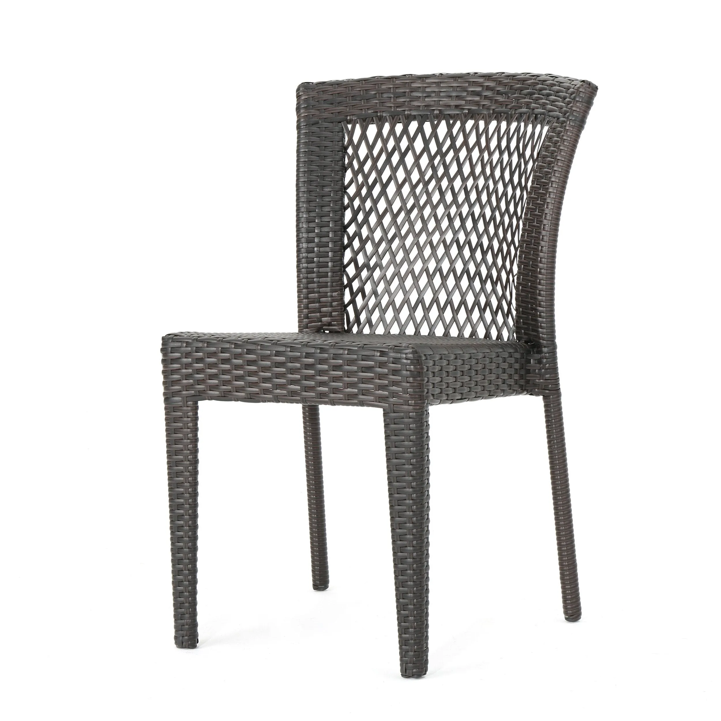 Outdoor 3 Piece Multi-brown Wicker Stacking Chair Chat Set - NH159003
