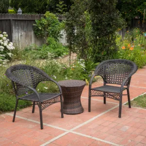 Outdoor 3 Piece Multi-brown Wicker Stacking Chair Chat Set - NH839003 clothes rack, garment rack