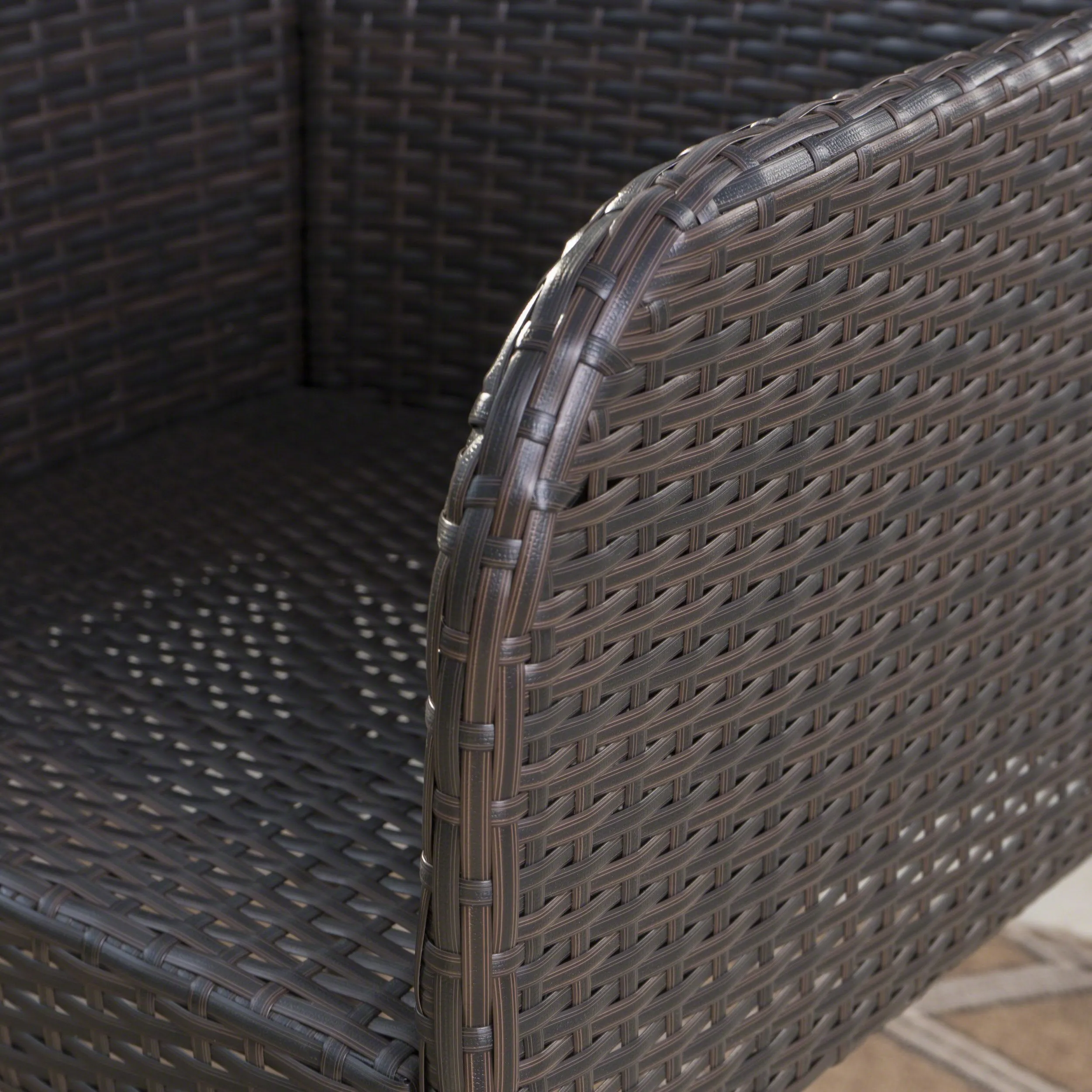 Outdoor 3 Piece Round Multi-brown Wicker Bar Set - NH544203