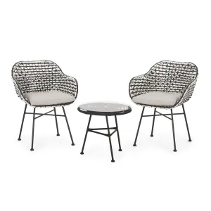Outdoor 3 Piece Wicker Chat Set - NH007313 clothes rack, garment rack