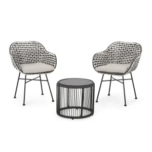 Outdoor 3 Piece Wicker Chat Set - NH207313 clothes rack, garment rack