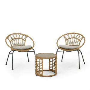 Outdoor 3 Piece Wicker Chat Set - NH896313 patio chairs, outdoor seating