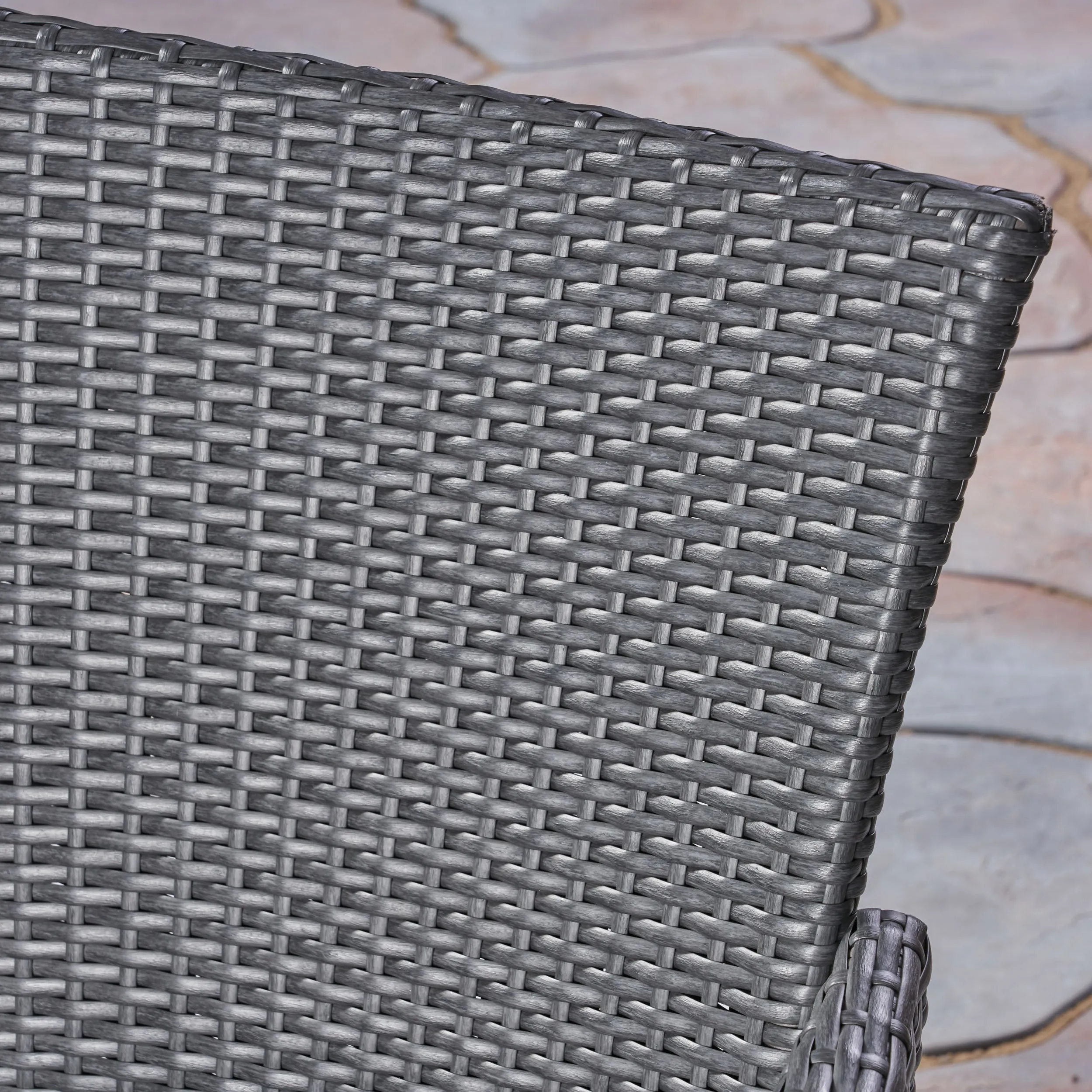 Outdoor 3 Piece Wood  and Wicker Bistro Set - NH972503