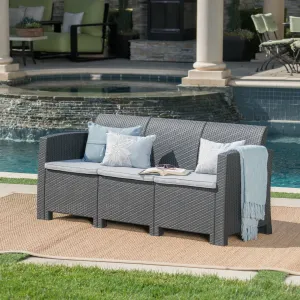 Outdoor 3 Seat Faux Wicker Rattan Style Sofa - NH916203 patio chairs, outdoor seating