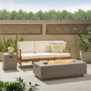 Outdoor 3 Seater Wood Fire Pit Sofa Set - NH406503 clothes rack, garment rack