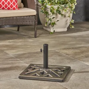 Outdoor 31lb Concrete Circular Umbrella Base, Bronze - NH766403 patio chairs, outdoor seating