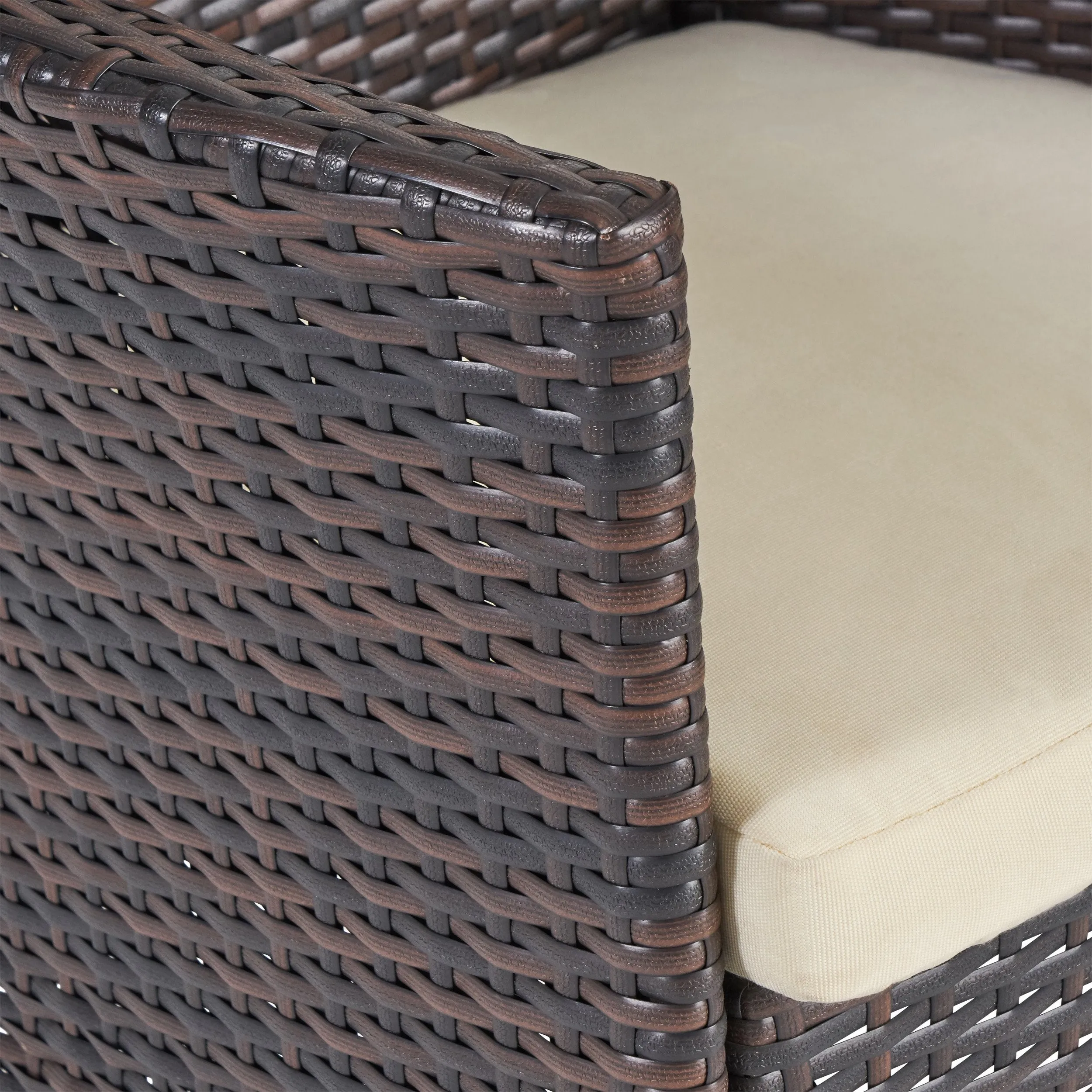 Outdoor 3pc Multibrown Wicker Bistro Set - NH058592