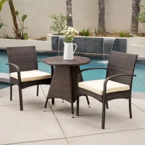 Outdoor 3pc Multibrown Wicker Bistro Set - NH558592 patio chairs, outdoor seating