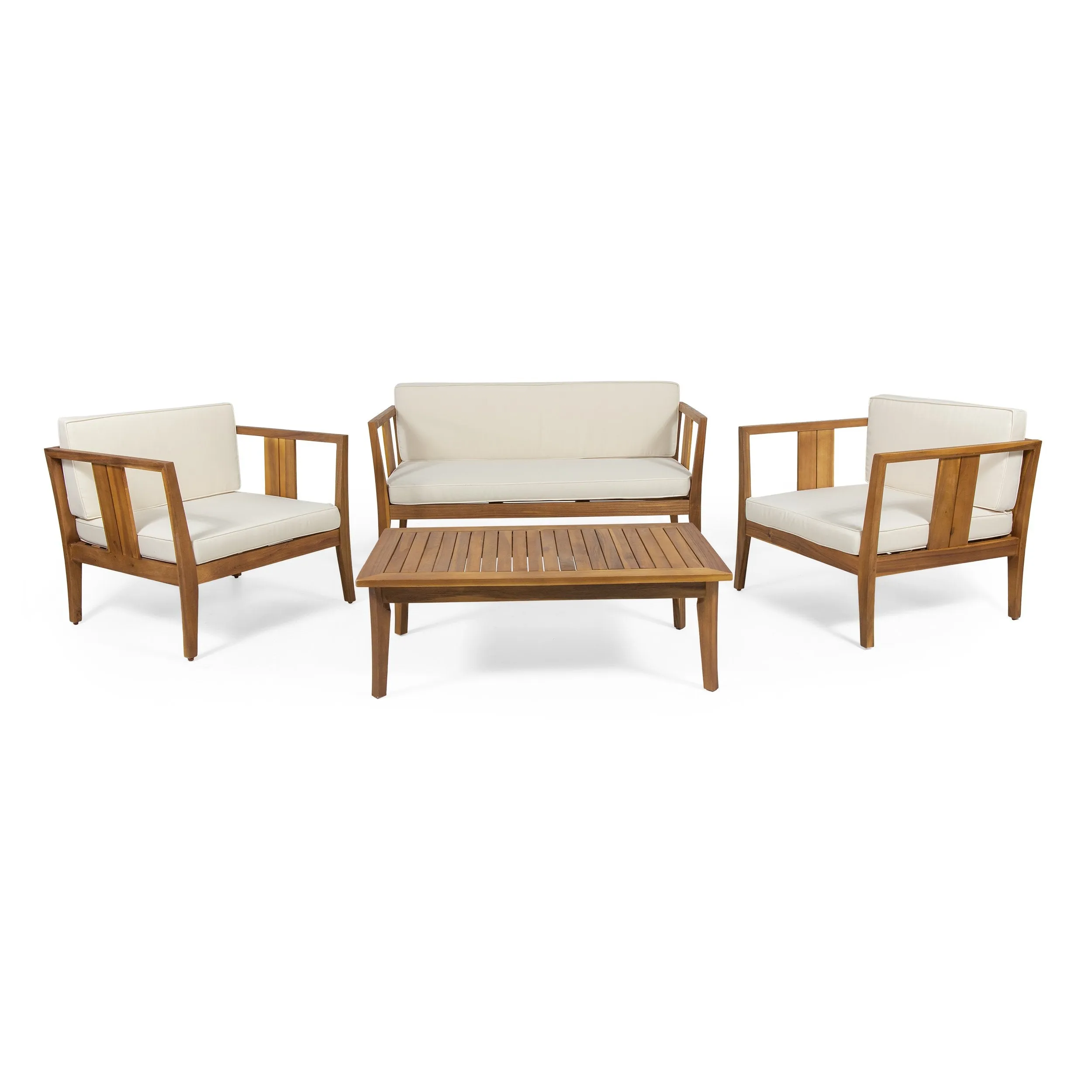 Outdoor 4 Seater Acacia Wood Chat Set - NH990313 patio chairs, outdoor seating