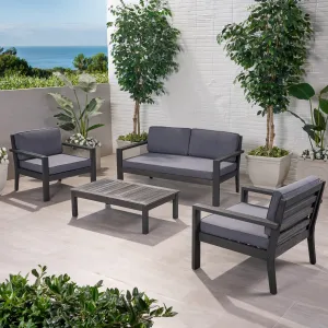 Outdoor 4 Seater Acacia Wood Chat Set with Cushions - NH312013 cushion cover, soft furnishing