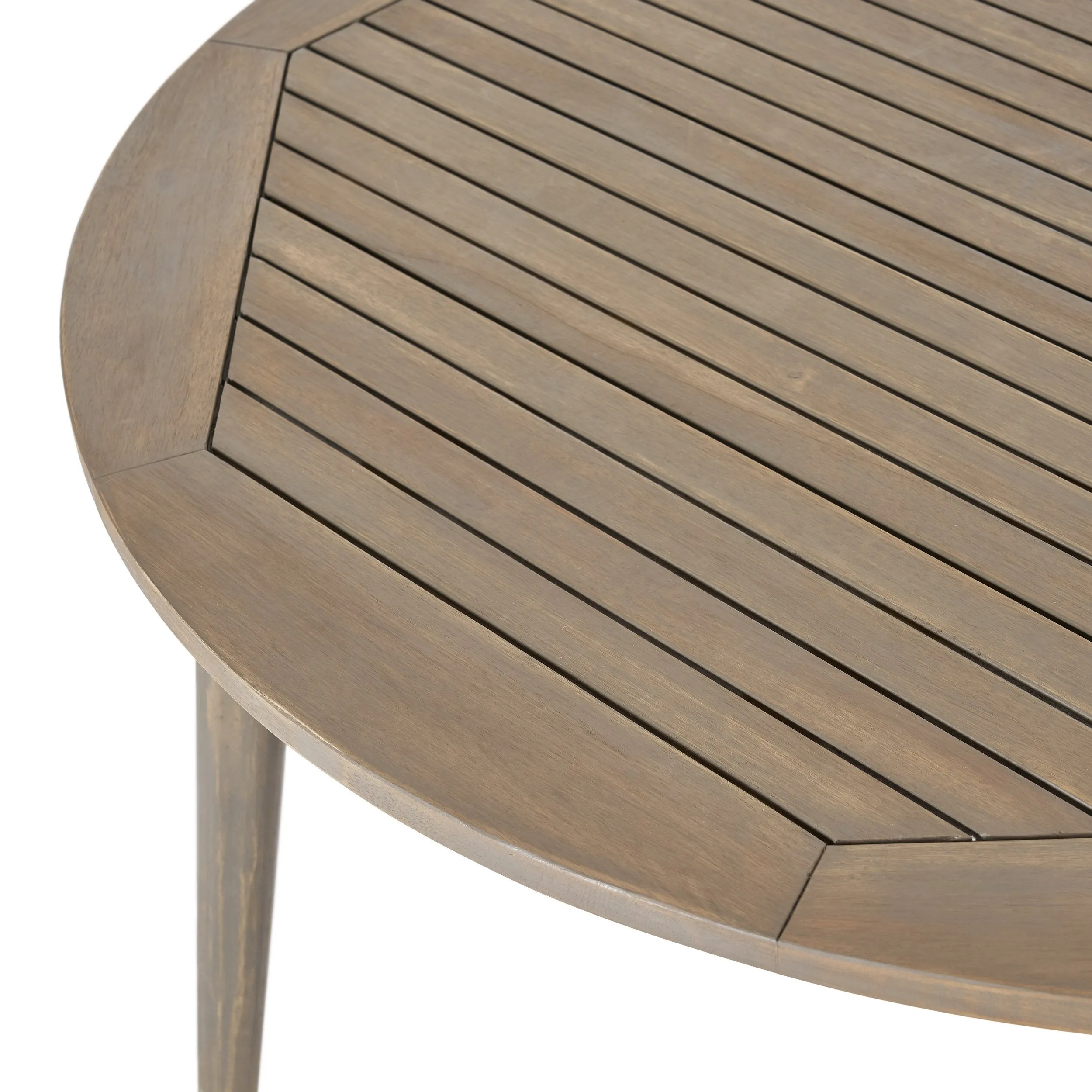 Outdoor 4 Seater Acacia Wood Circular Dining Set - NH717903