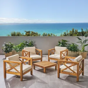 Outdoor 4 Seater Acacia Wood Club Chair and Coffee Table Set - NH004803 clothes rack, garment rack