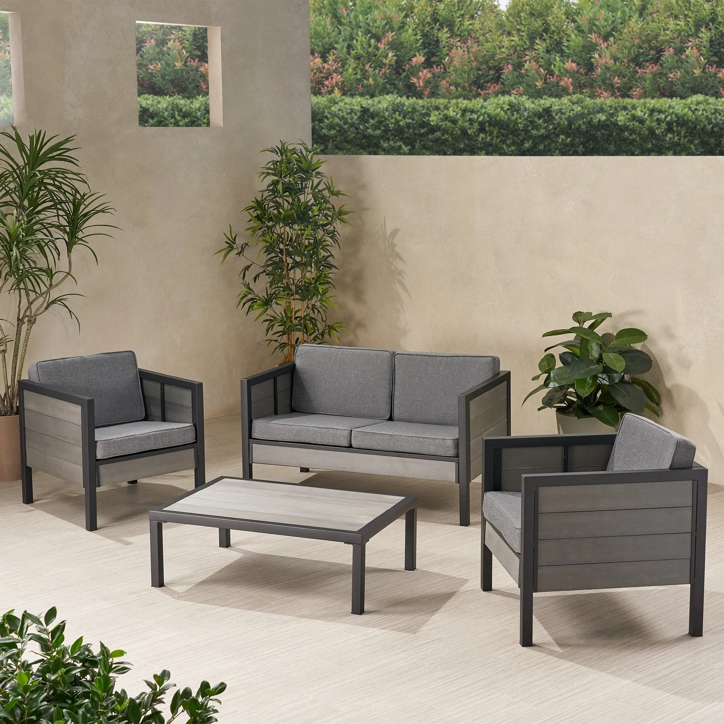 Outdoor 4 Seater Chat Set with Cushions - NH961113 patio chairs, outdoor seating