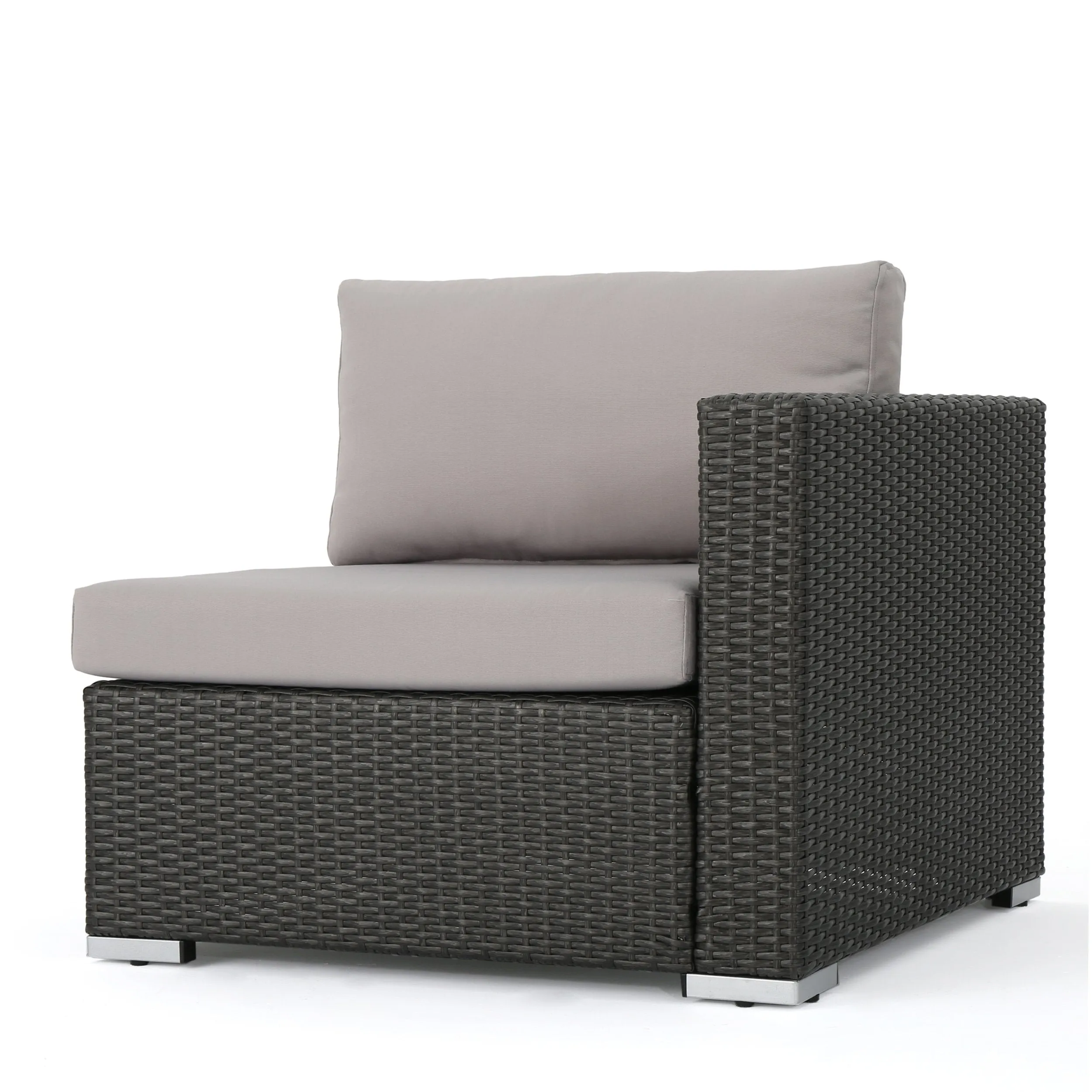 Outdoor 4 Seater V Shaped Storage Sectional Sofa Set with Ottomans - NH169903