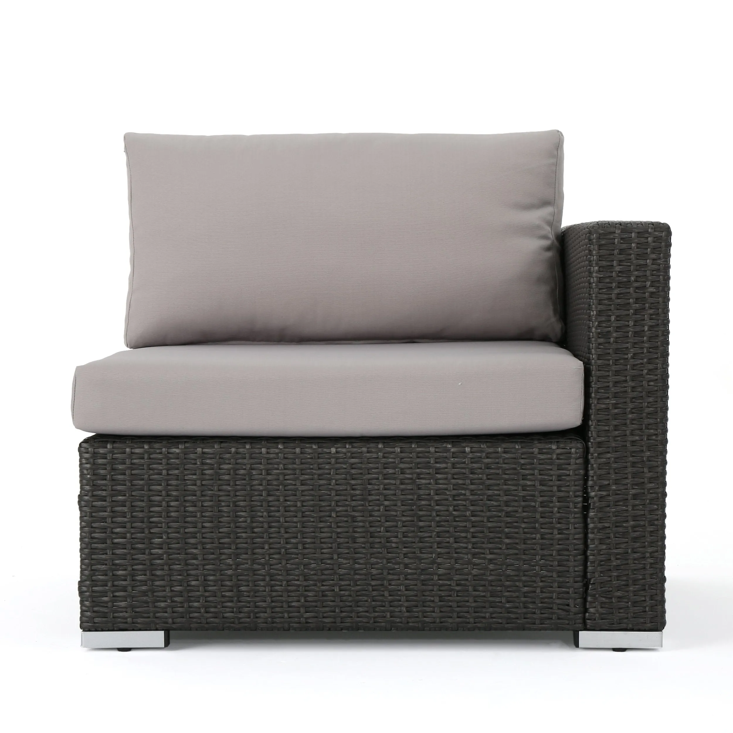 Outdoor 4 Seater V Shaped Storage Sectional Sofa Set with Ottomans - NH169903