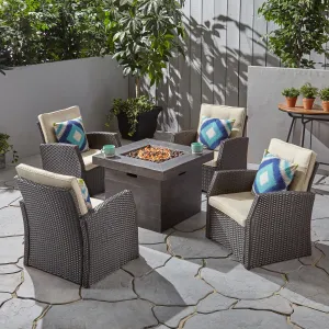 Outdoor 4 Seater Wicker Chat Set with Fire Pit - NH985603 clothes rack, garment rack