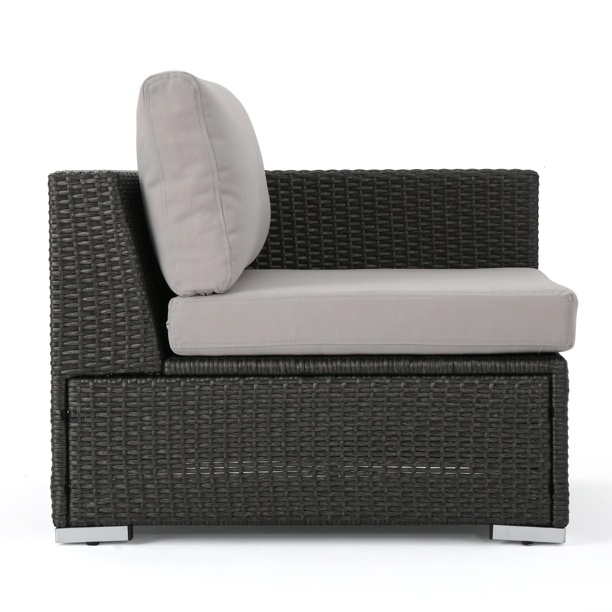 Outdoor 4 Seater Wicker Chat Set with Ottomans - NH369903