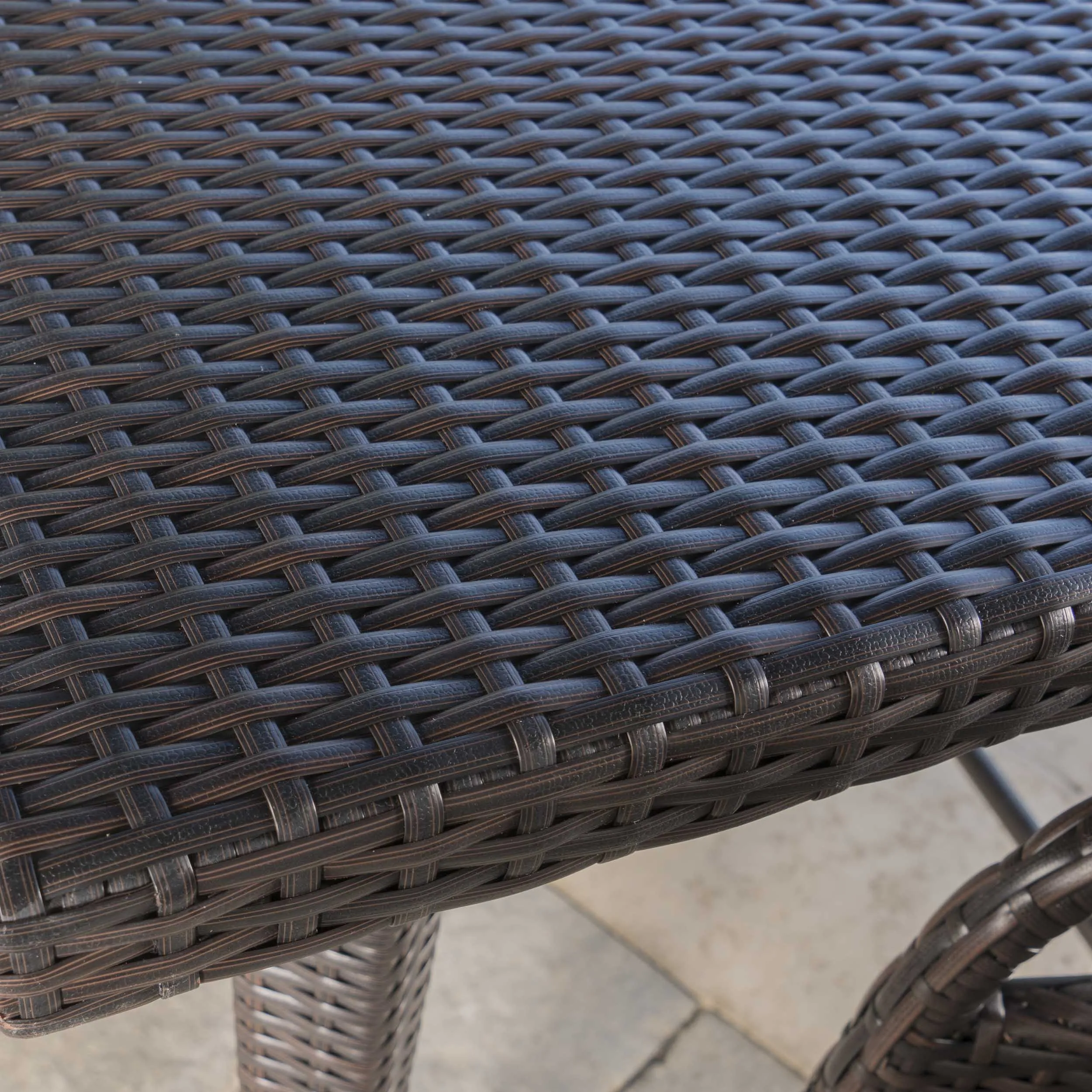 Outdoor 5 Piece 41 Inch Multi-brown Wicker Square Bar Set - NH618203