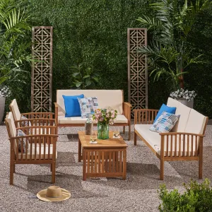Outdoor 5 Piece Acacia Wood Conversational Set - NH891803 cushion cover, soft furnishing
