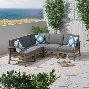 Outdoor 5 Piece Acacia Wood Sectional Sofa Set - NH223803 serving bowl, serving dish