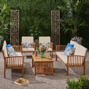 Outdoor 5 Piece Acacia Wood Sofa Conversational Set - NH202803 cushion cover, soft furnishing