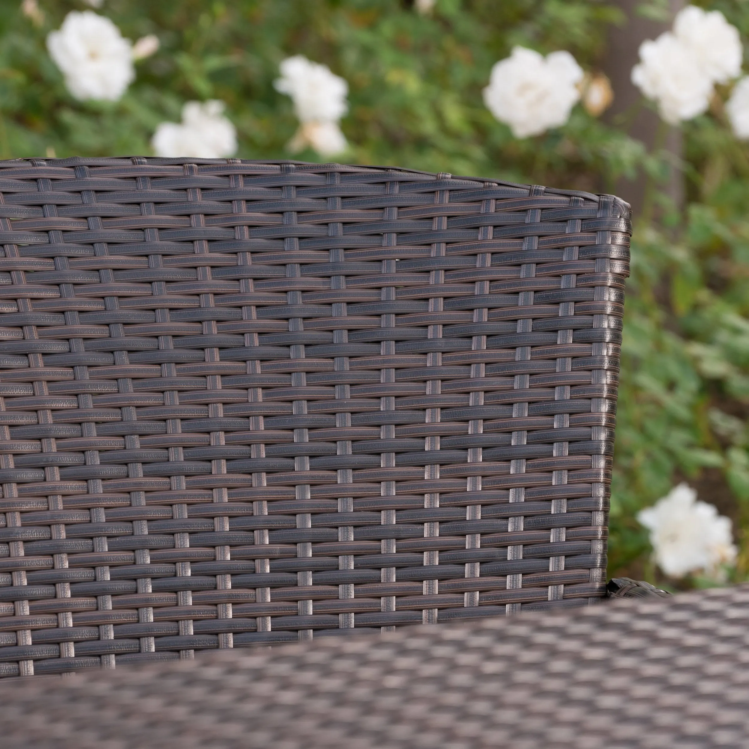 Outdoor 5 Piece Multi-brown Wicker Square Bar Table Set - NH113203