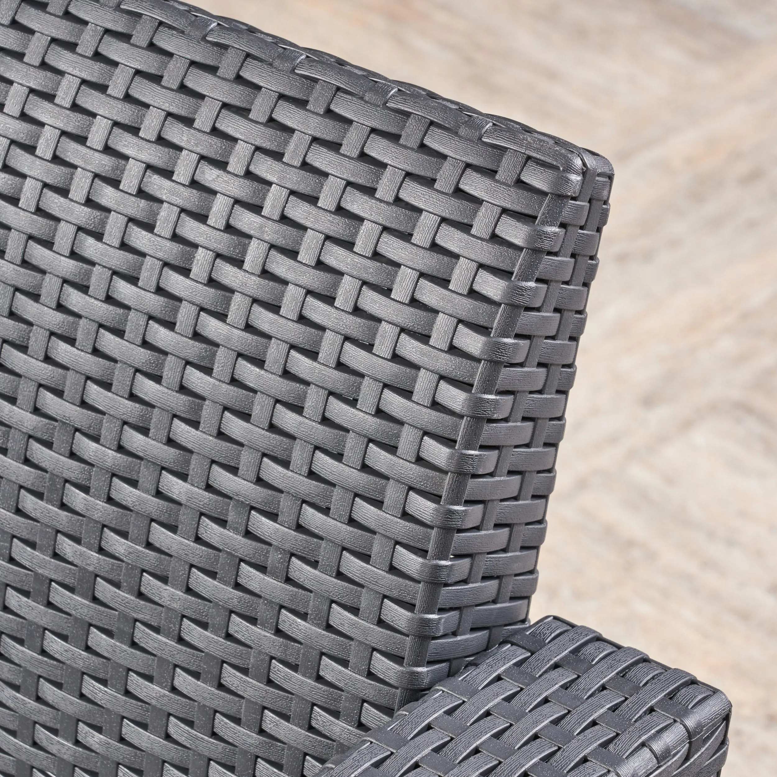 Outdoor 5-Seater Wicker Print Chat Set with Fire Pit and Tank Holder - NH133603